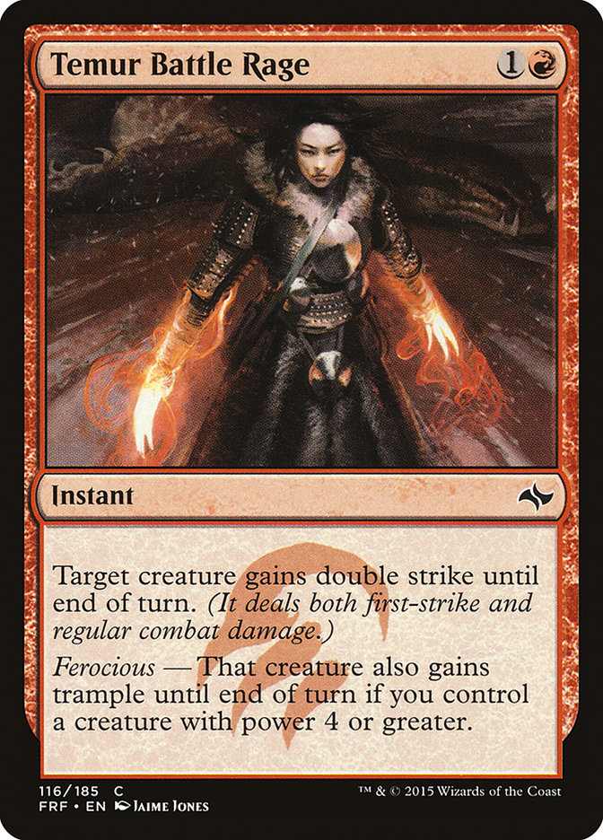 This Is An Image Of The Magic The Gathering Card Temur Battle Rage From The Set Commander Masters - Designed By Artist Jaime Jones
