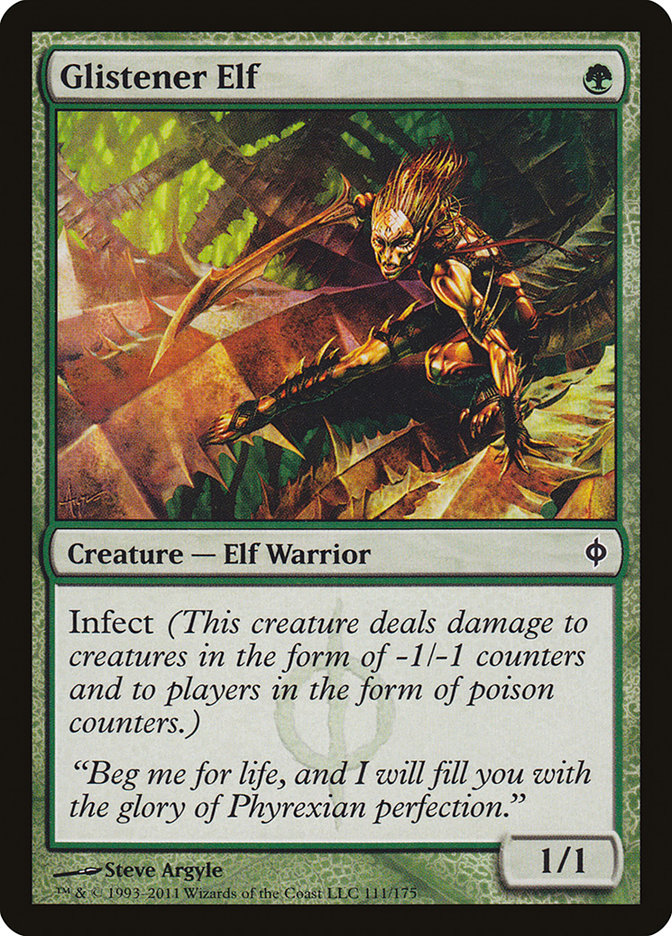 This Is An Image Of The Magic The Gathering Card Glistener Elf From The Set New Phyrexia - Designed By Artist Steve Argyle
