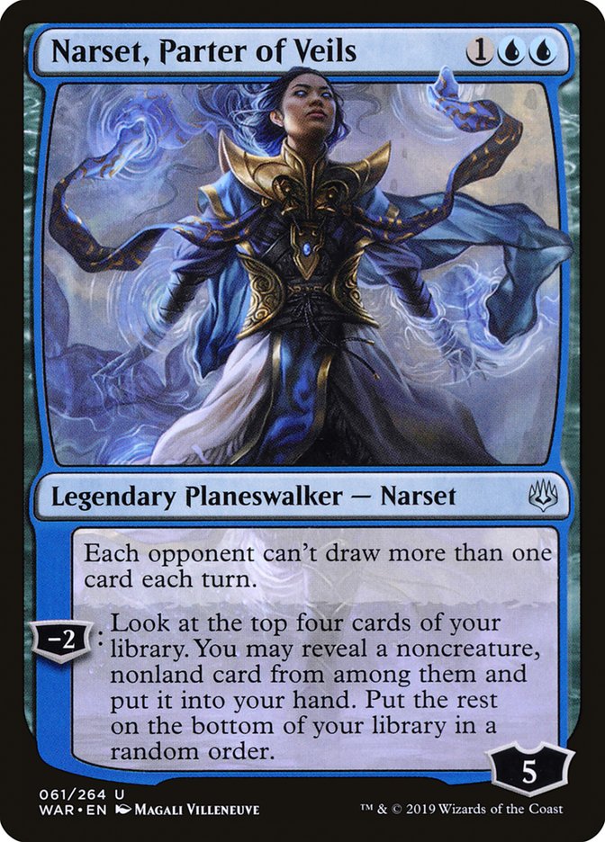 This Is An Image Of The Magic The Gathering Card Narset, Parter of Veils From The Set Commander Masters - Designed By Artist Magali Villeneuve