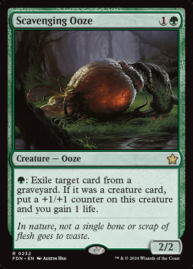 This Is An Image Of The Magic The Gathering Card Scavenging Ooze From The Set Foundations - Designed By Artist Austin Hsu