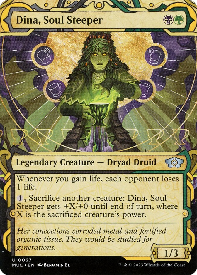 This Is An Image Of The Magic The Gathering Card Dina, Soul Steeper From The Set Strixhaven: School of Mages - Designed By Artist Chris Rahn