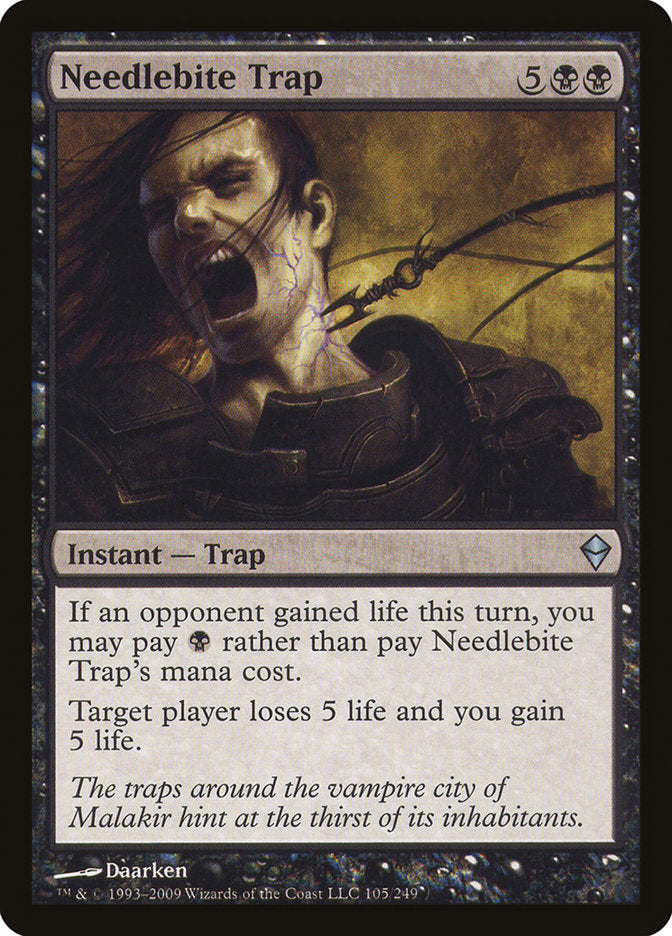 This Is An Image Of The Magic The Gathering Card Needlebite Trap From The Set Zendikar - Designed By Artist Daarken