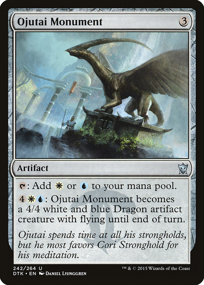 This Is An Image Of The Magic The Gathering Card Ojutai Monument From The Set Dragons of Tarkir - Designed By Artist Daniel Ljunggren