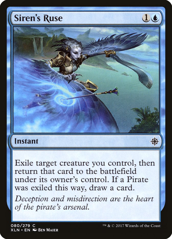 This Is An Image Of The Magic The Gathering Card Siren's Ruse From The Set Ixalan - Designed By Artist Ben Maier