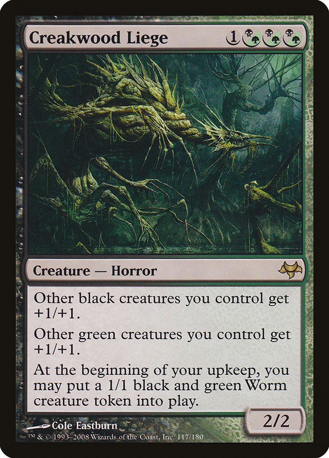 This Is An Image Of The Magic The Gathering Card Creakwood Liege From The Set Double Masters 2022 - Designed By Artist Cole Eastburn