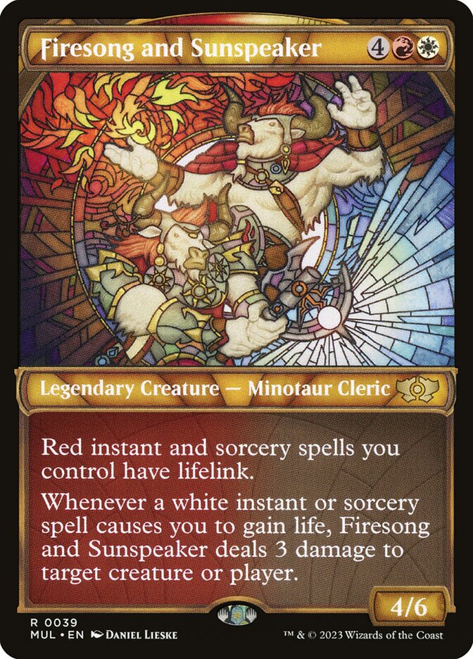 This Is An Image Of The Magic The Gathering Card Firesong and Sunspeaker From The Set Double Masters 2022 - Designed By Artist Zoltan Boros