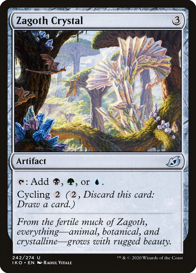This Is An Image Of The Magic The Gathering Card Zagoth Crystal From The Set Ikoria: Lair of Behemoths - Designed By Artist Raoul Vitale