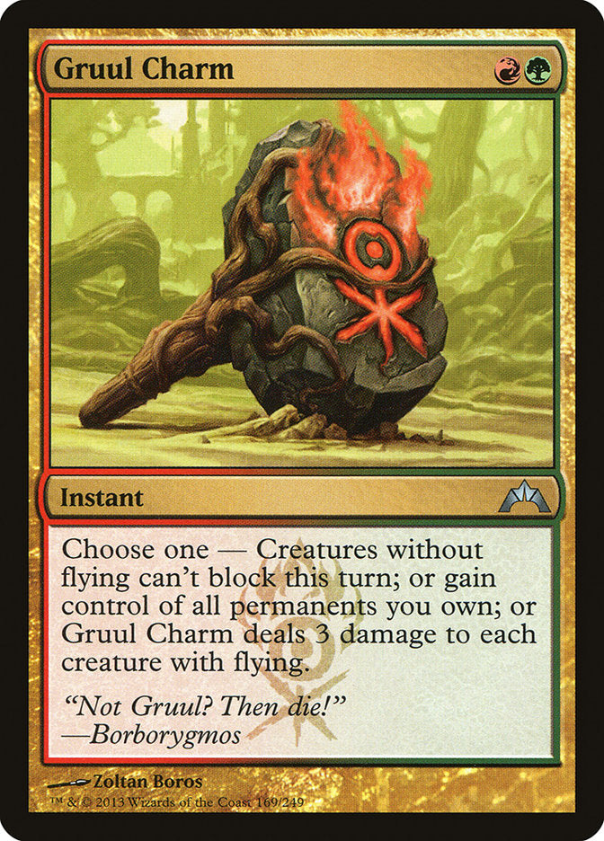 This Is An Image Of The Magic The Gathering Card Gruul Charm From The Set Gatecrash - Designed By Artist Zoltan Boros
