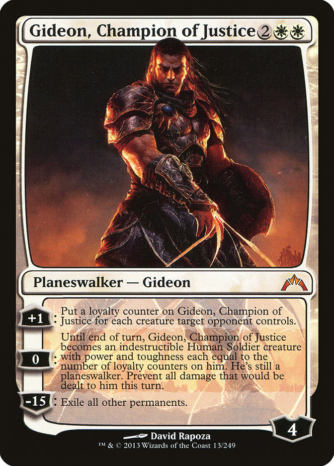 This Is An Image Of The Magic The Gathering Card Gideon, Champion of Justice From The Set Commander 2021 - Designed By Artist David Rapoza
