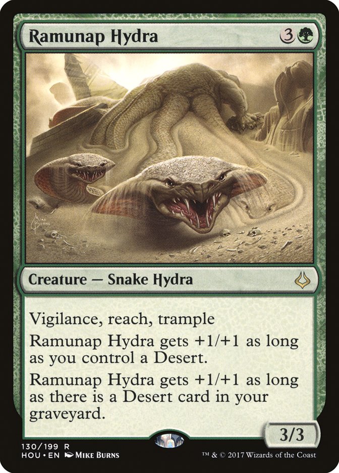 This Is An Image Of The Magic The Gathering Card Ramunap Hydra From The Set Hour of Devastation - Designed By Artist Mike Burns