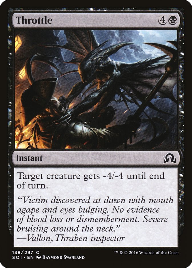 This Is An Image Of The Magic The Gathering Card Throttle From The Set Shadows over Innistrad - Designed By Artist Raymond Swanland