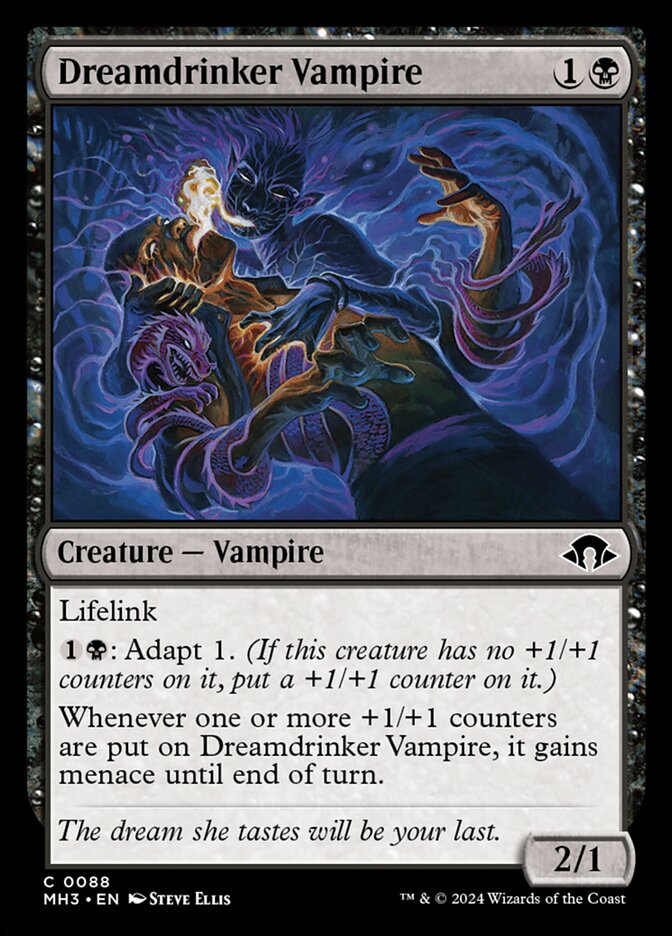 This Is An Image Of The Magic The Gathering Card Dreamdrinker Vampire From The Set Modern Horizons 3 - Designed By Artist Steve Ellis