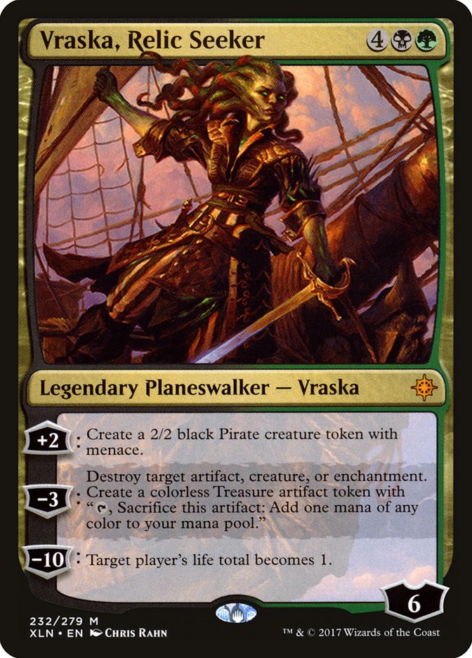 This Is An Image Of The Magic The Gathering Card Vraska, Relic Seeker From The Set Ixalan - Designed By Artist Chris Rahn