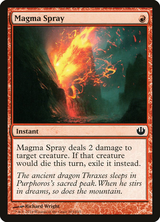 This Is An Image Of The Magic The Gathering Card Magma Spray From The Set Amonkhet - Designed By Artist Svetlin Velinov