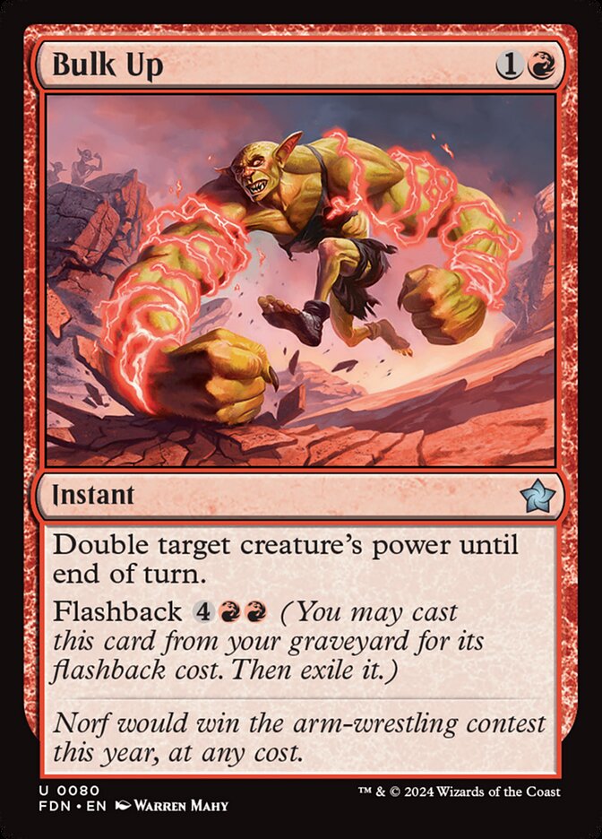 This Is An Image Of The Magic The Gathering Card Bulk Up From The Set Foundations - Designed By Artist Warren Mahy