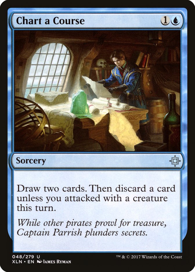 This Is An Image Of The Magic The Gathering Card Chart a Course From The Set Foundations - Designed By Artist James Ryman