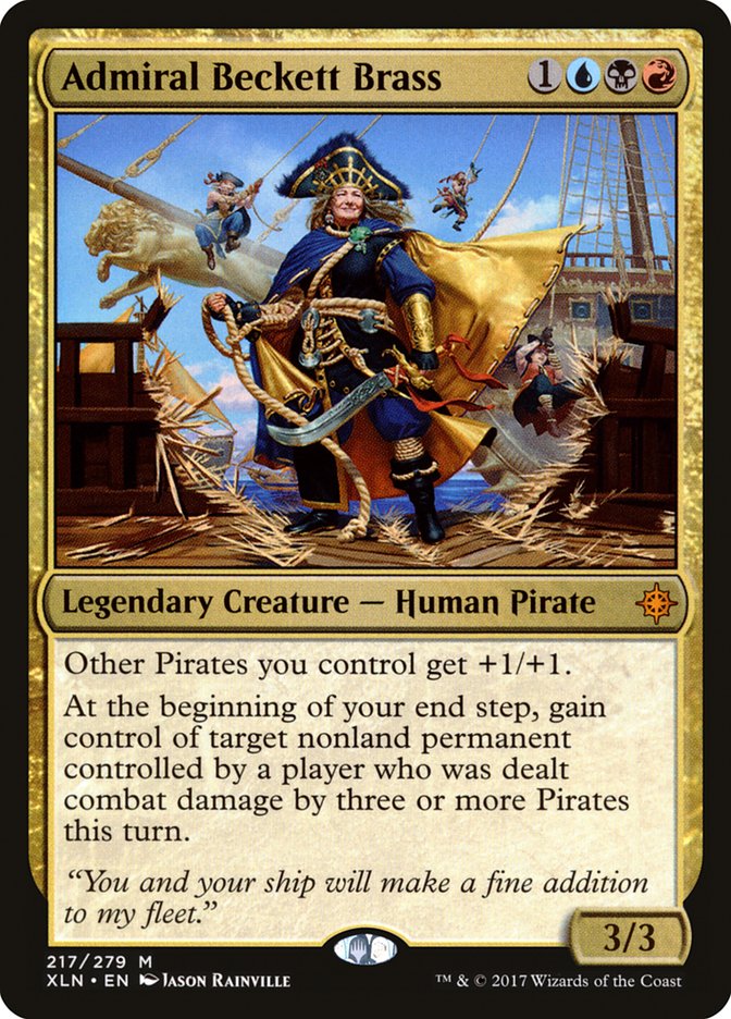 This Is An Image Of The Magic The Gathering Card Admiral Beckett Brass From The Set The Lost Caverns of Ixalan Commander - Designed By Artist Jason Rainville