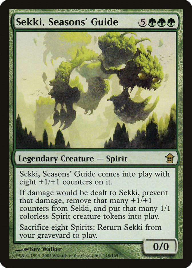 This Is An Image Of The Magic The Gathering Card Sekki, Seasons' Guide From The Set Saviors of Kamigawa - Designed By Artist Kev Walker