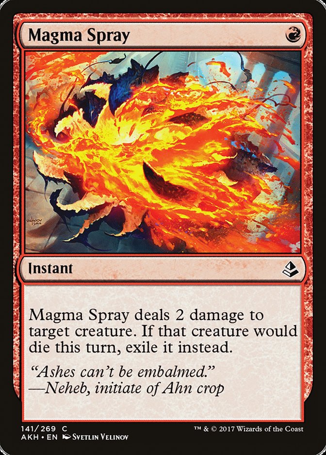 This Is An Image Of The Magic The Gathering Card Magma Spray From The Set Amonkhet - Designed By Artist Svetlin Velinov