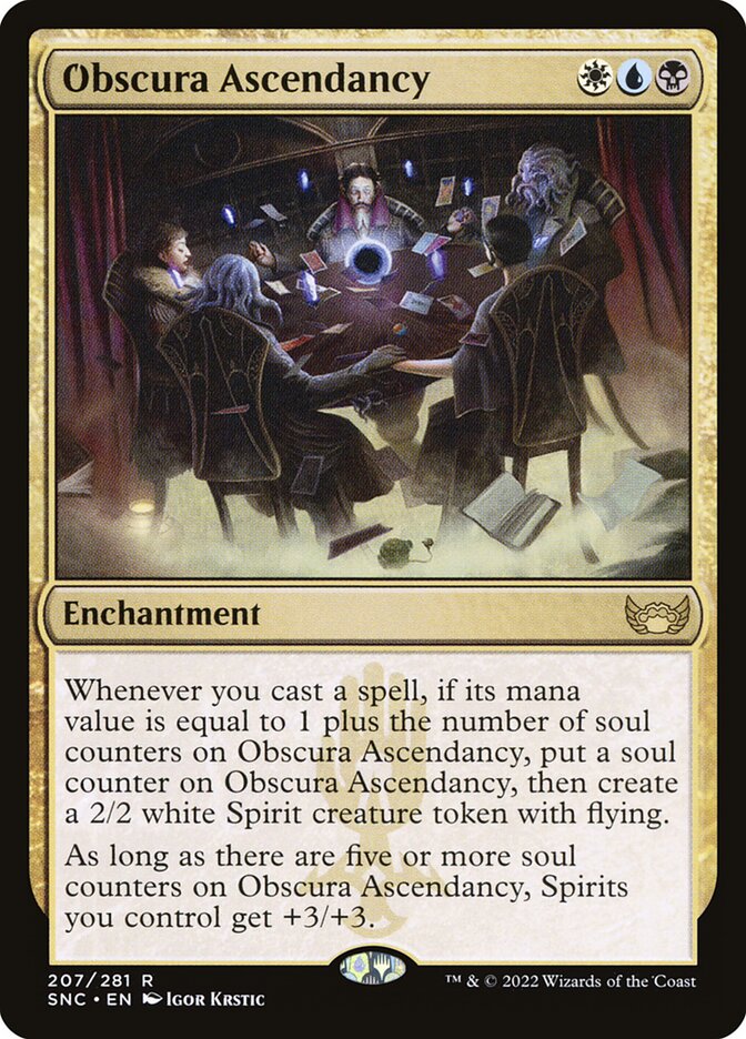 This Is An Image Of The Magic The Gathering Card Obscura Ascendancy From The Set Streets of New Capenna - Designed By Artist Igor Krstic