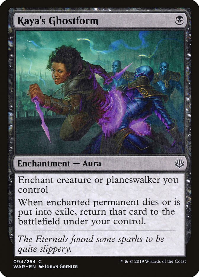 This Is An Image Of The Magic The Gathering Card Kaya's Ghostform From The Set War of the Spark - Designed By Artist Johan Grenier