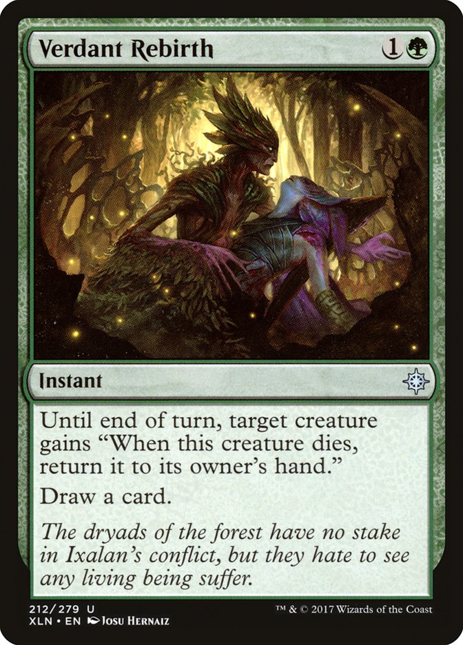 This Is An Image Of The Magic The Gathering Card Verdant Rebirth From The Set Ixalan - Designed By Artist Josu Hernaiz