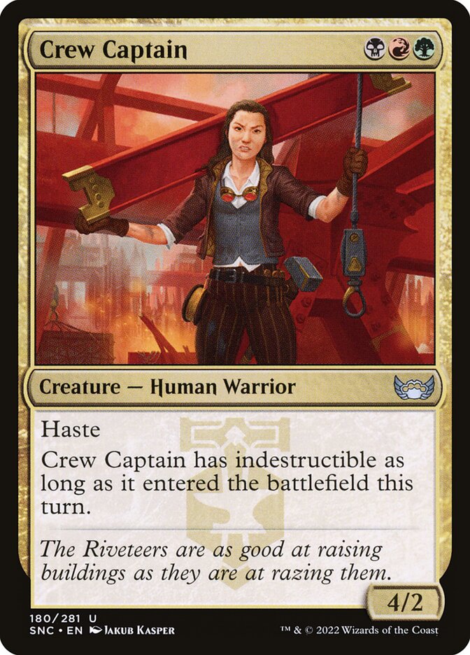 This Is An Image Of The Magic The Gathering Card Crew Captain From The Set Streets of New Capenna - Designed By Artist Jakub Kasper