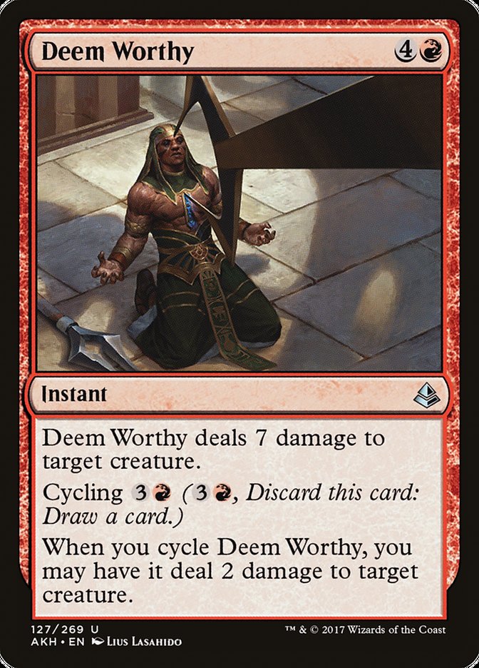 This Is An Image Of The Magic The Gathering Card Deem Worthy From The Set Amonkhet - Designed By Artist Lius Lasahido