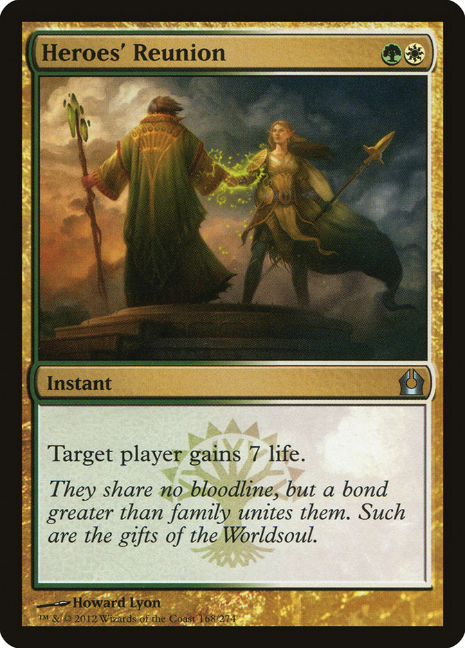 This Is An Image Of The Magic The Gathering Card Heroes' Reunion From The Set Return to Ravnica - Designed By Artist Howard Lyon