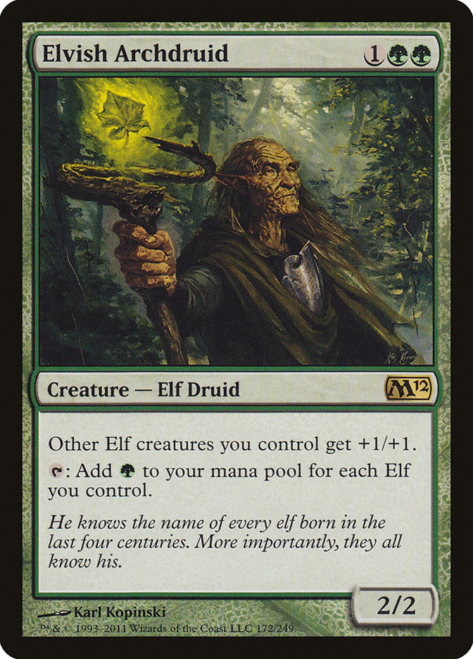 This Is An Image Of The Magic The Gathering Card Elvish Archdruid From The Set Foundations - Designed By Artist Karl Kopinski