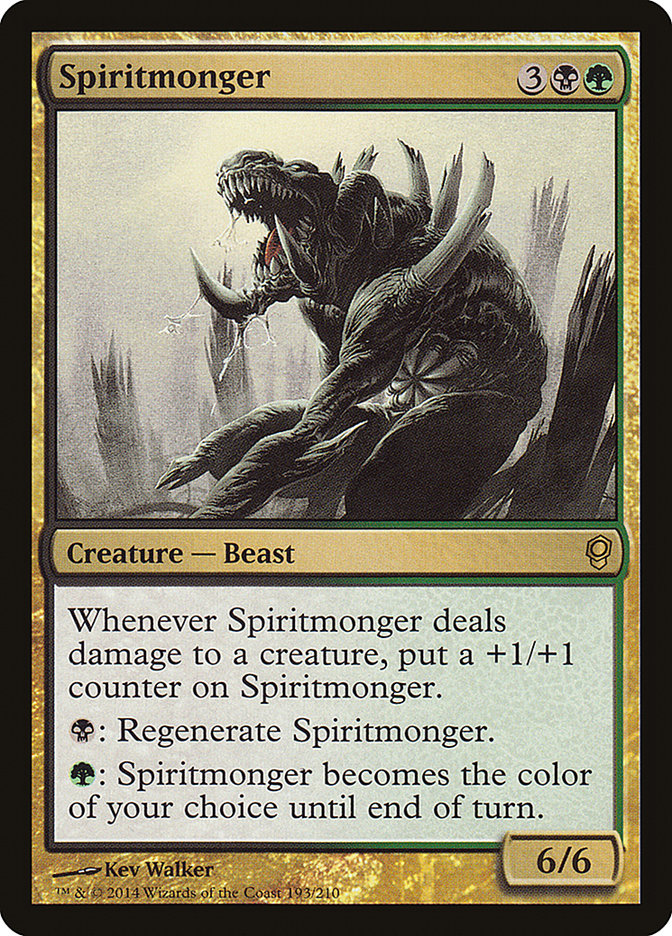 This Is An Image Of The Magic The Gathering Card Spiritmonger From The Set Dominaria Remastered - Designed By Artist Glen Angus