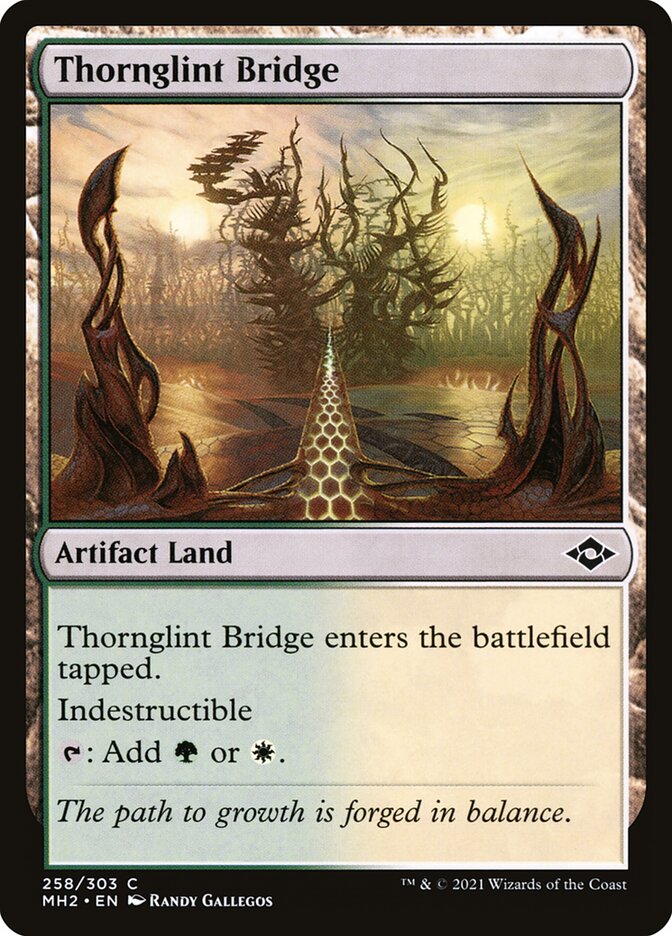This Is An Image Of The Magic The Gathering Card Thornglint Bridge From The Set Modern Horizons 2 - Designed By Artist Randy Gallegos
