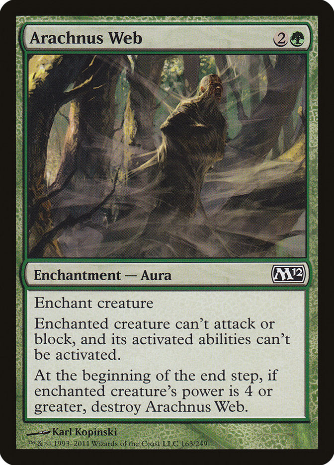 This Is An Image Of The Magic The Gathering Card Arachnus Web From The Set Double Masters 2022 - Designed By Artist Karl Kopinski