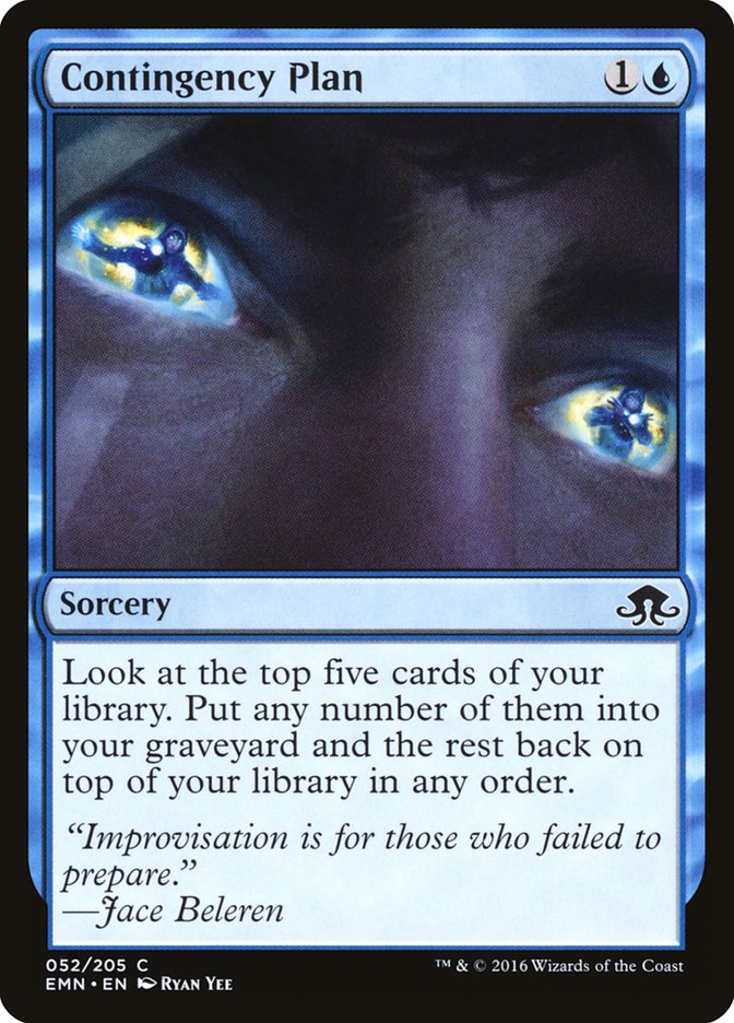 This Is An Image Of The Magic The Gathering Card Contingency Plan From The Set Eldritch Moon - Designed By Artist Ryan Yee