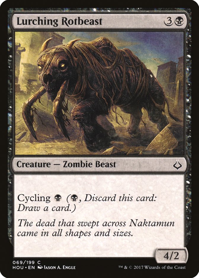 This Is An Image Of The Magic The Gathering Card Lurching Rotbeast From The Set Hour of Devastation - Designed By Artist Jason A. Engle