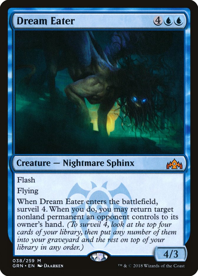 This Is An Image Of The Magic The Gathering Card Dream Eater From The Set Duskmourn: House of Horror Commander - Designed By Artist Daarken