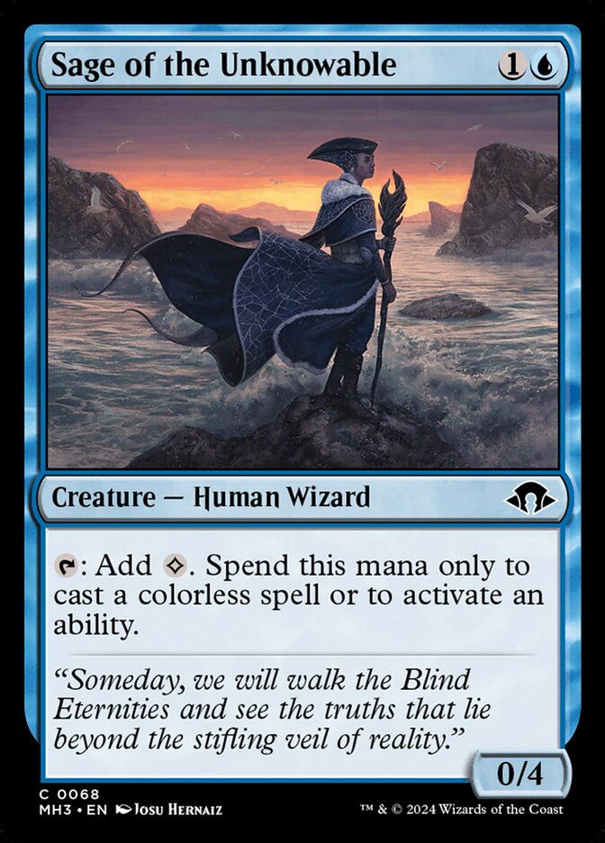 This Is An Image Of The Magic The Gathering Card Sage of the Unknowable From The Set Modern Horizons 3 - Designed By Artist Josu Hernaiz