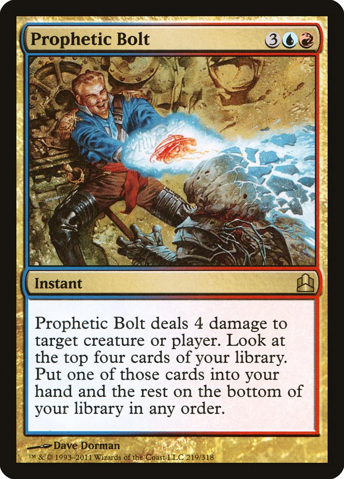 This Is An Image Of The Magic The Gathering Card Prophetic Bolt From The Set Double Masters 2022 - Designed By Artist Slawomir Maniak