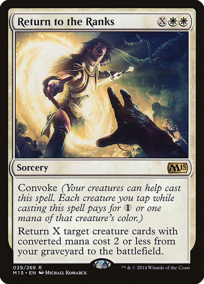 This Is An Image Of The Magic The Gathering Card Return to the Ranks From The Set Magic 2015 - Designed By Artist Michael Komarck