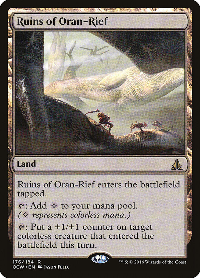 This Is An Image Of The Magic The Gathering Card Ruins of Oran-Rief From The Set Commander Masters - Designed By Artist Jason Felix