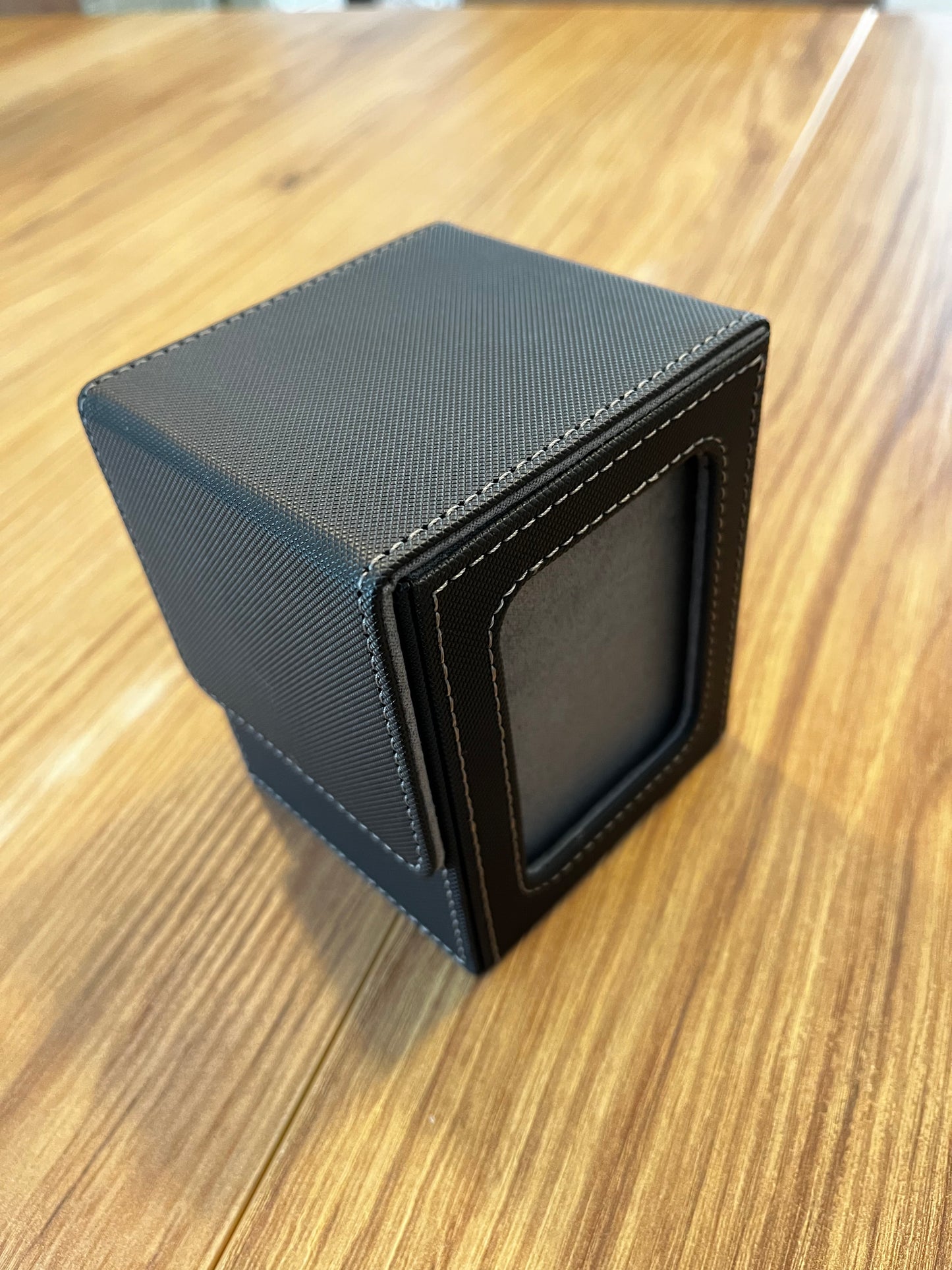 Commander Faux Leather Deckbox (Black and Grey)