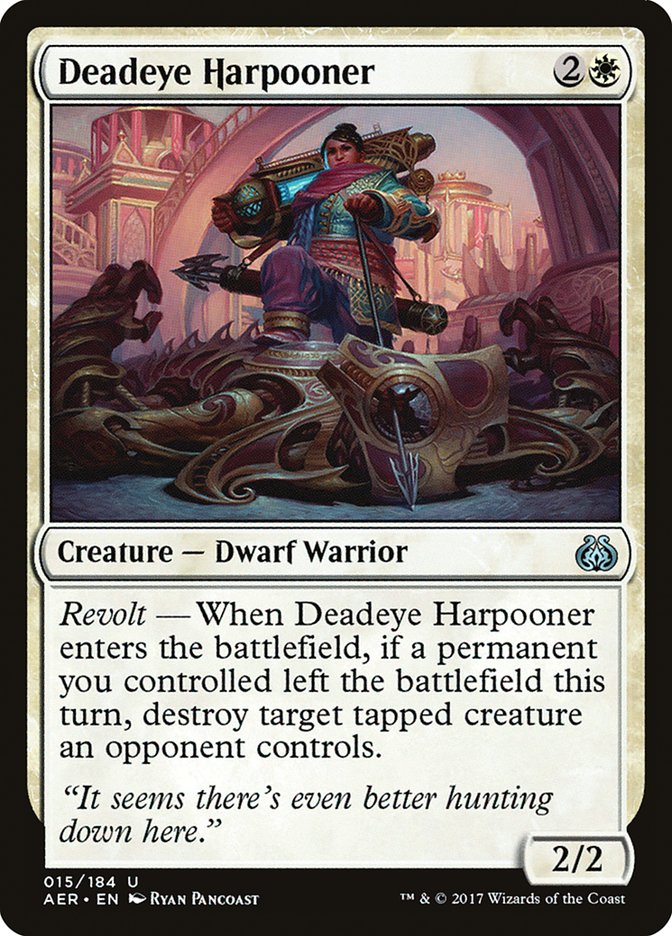 This Is An Image Of The Magic The Gathering Card Deadeye Harpooner From The Set Aether Revolt - Designed By Artist Ryan Pancoast