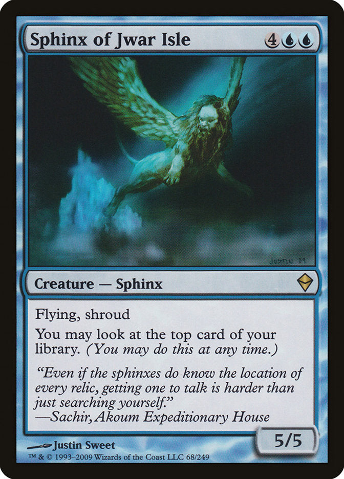 This Is An Image Of The Magic The Gathering Card Sphinx of Jwar Isle From The Set Commander 2018 - Designed By Artist Justin Sweet