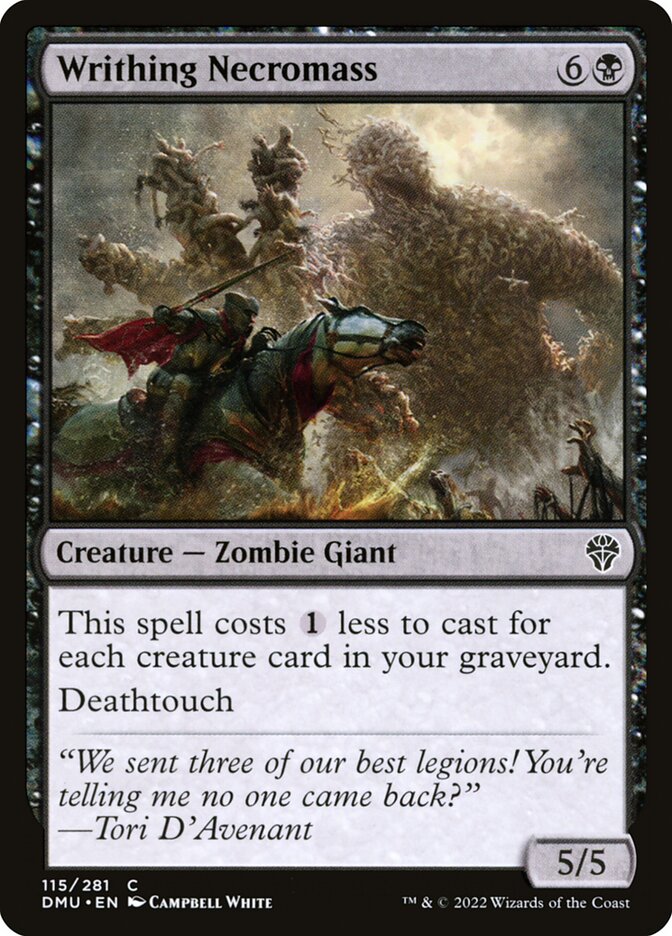 This Is An Image Of The Magic The Gathering Card Writhing Necromass From The Set Dominaria United - Designed By Artist Campbell White