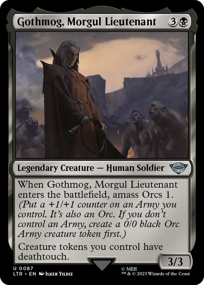 This Is An Image Of The Magic The Gathering Card Gothmog, Morgul Lieutenant From The Set The Lord of the Rings: Tales of Middle-earth - Designed By Artist Ilker Yildiz