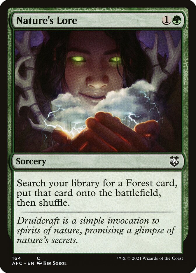 This Is An Image Of The Magic The Gathering Card Nature's Lore From The Set Murders at Karlov Manor Commander - Designed By Artist Julie Dillon