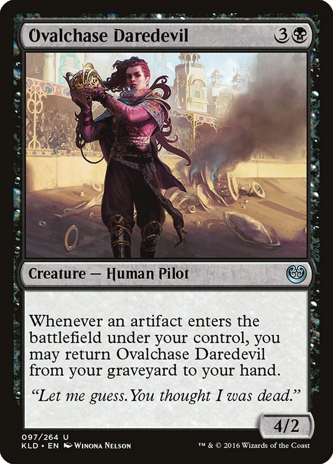 This Is An Image Of The Magic The Gathering Card Ovalchase Daredevil From The Set Double Masters - Designed By Artist Winona Nelson
