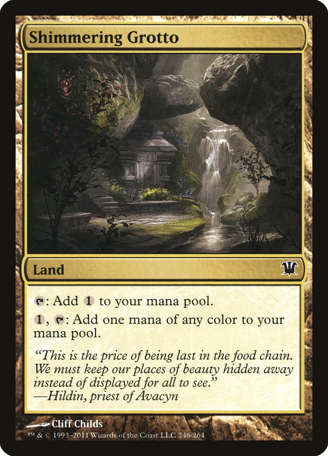 This Is An Image Of The Magic The Gathering Card Shimmering Grotto From The Set Iconic Masters - Designed By Artist Cliff Childs