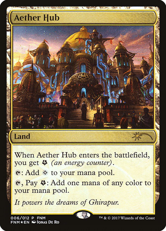 This Is An Image Of The Magic The Gathering Card Aether Hub From The Set Kaladesh - Designed By Artist Sam Burley