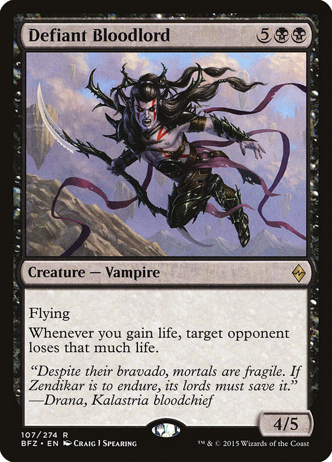 This Is An Image Of The Magic The Gathering Card Defiant Bloodlord From The Set Commander 2021 - Designed By Artist Craig J Spearing